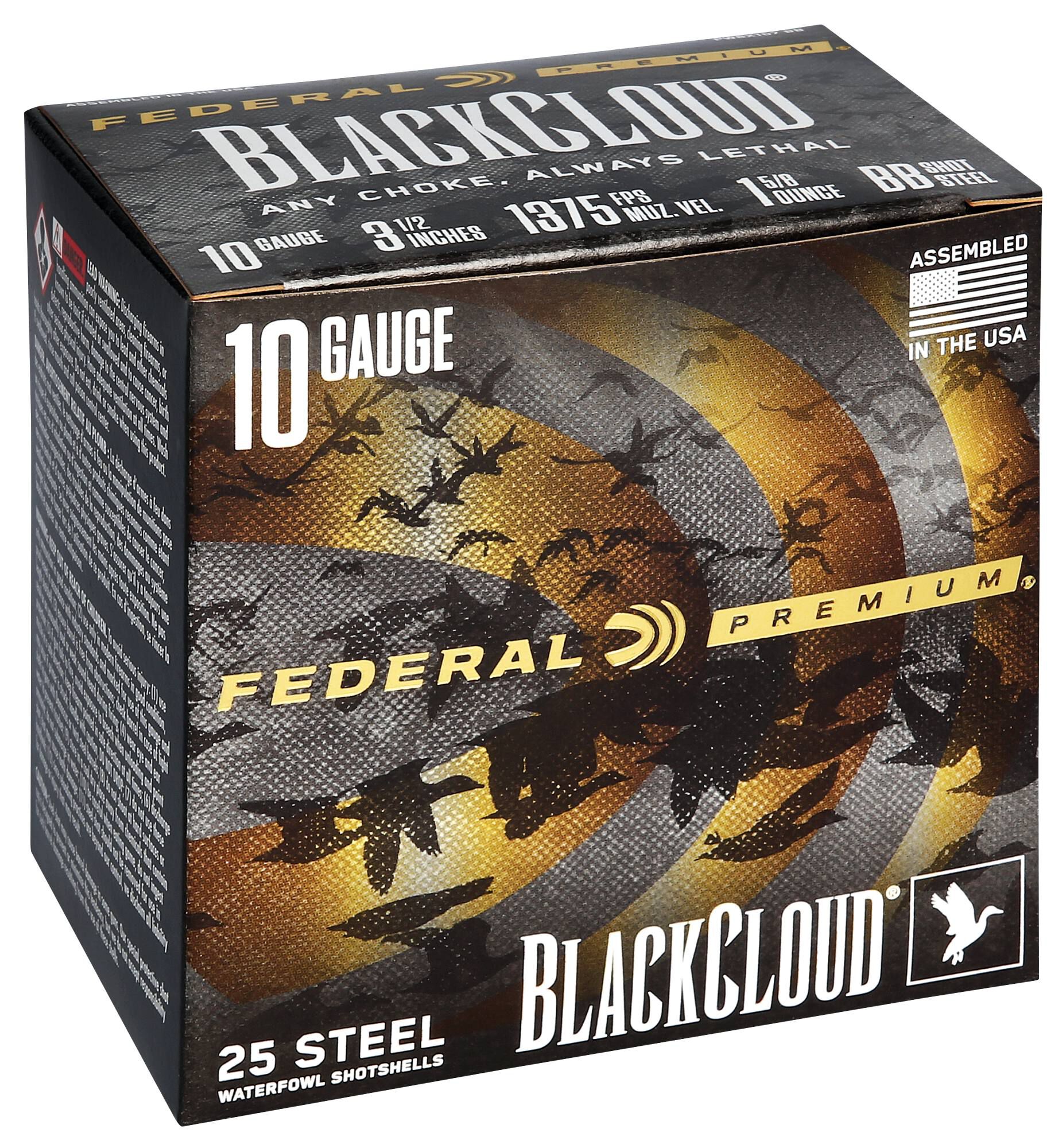Federal 10 ga 1-5/8oz BB Black Cloud – Powerful 10 Gauge Waterfowl Loads, 1375 fps, 25 Rounds - Image 2