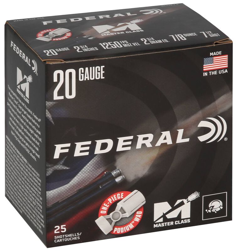 Master Class, 20 Gauge, 7.5 Shot, 2-3/4 in, 7/8 oz, 1250 fps