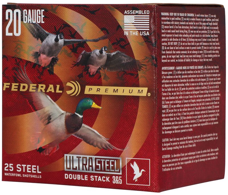 Ultra Steel, 20 Gauge, 3 and 5 Shot, 3 in, 1 oz, 1400 fps
