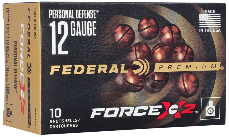 Personal Defense Shotshell FORCE X2, 12 Gauge, 00 Buck Shot, 2-3/4 in, 1250 fps