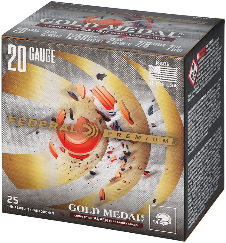 Gold Medal Paper, 20 Gauge, 7.5 Shot, 2-3/4 in, 7/8 oz, 1250 fps