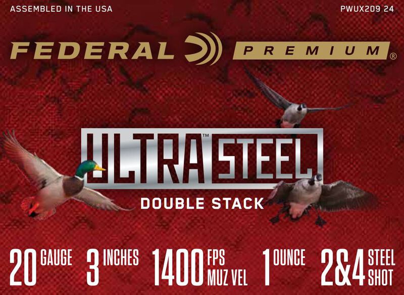 Ultra Steel, 12 Gauge, BB and 2 Shot, 3 in, 1 1/4 oz, 1450 fps
