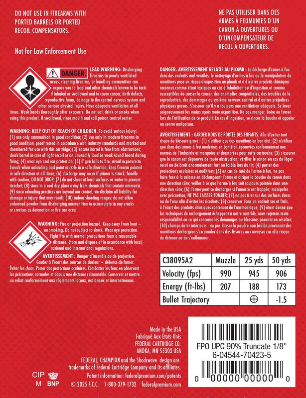 Champion Training, 380 Auto, 95 Grain, Full Metal Jacket, 980 fps