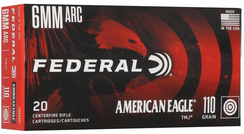 American Eagle Rifle, 6mm ARC, 110 Grain, Total Metal Jacket, 2550 fps