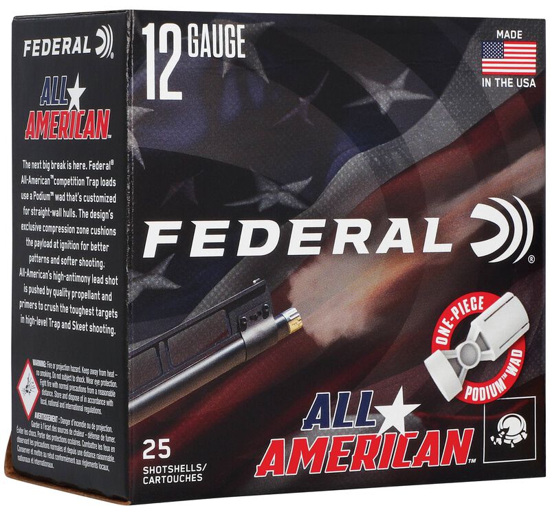 All American, 12 Gauge, 8 Shot, 2-3/4 in, 1 1/8 oz, 1145 fps