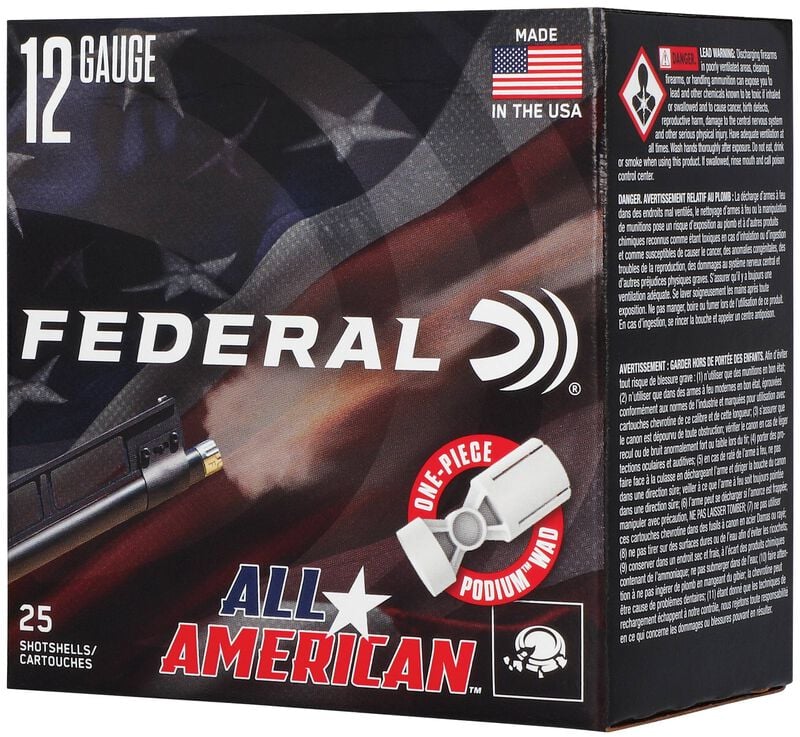 All-American, 12 Gauge, 8 Shot, 2-3/4 in, 1 1/8 oz, 1145 fps