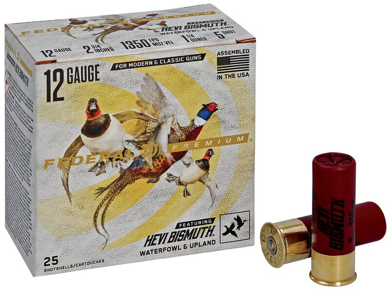 Premium HEVI-Bismuth, 12 Gauge, 5 Shot, 2-3/4 in, 1 1/4 oz, 1350 fps