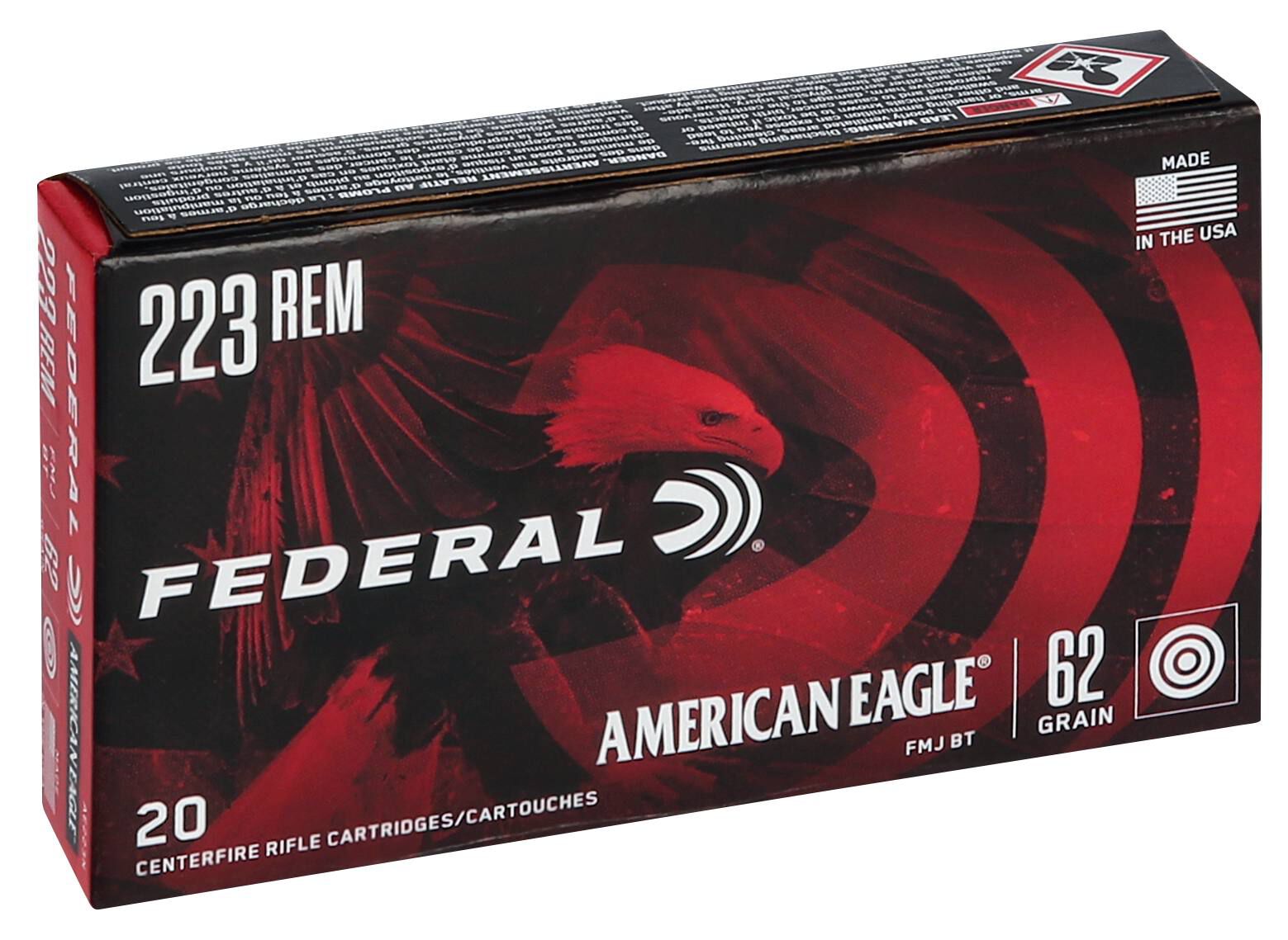 Federal 223 Rem 62gr FMJBT – Reliable .223 Remington Range Ammo, 3020 fps, 20 Rounds 2 Federal 223 Rem 62gr FMJBT – Reliable .223 Remington Range Ammo, 3020 fps, 20 Rounds - Image 2