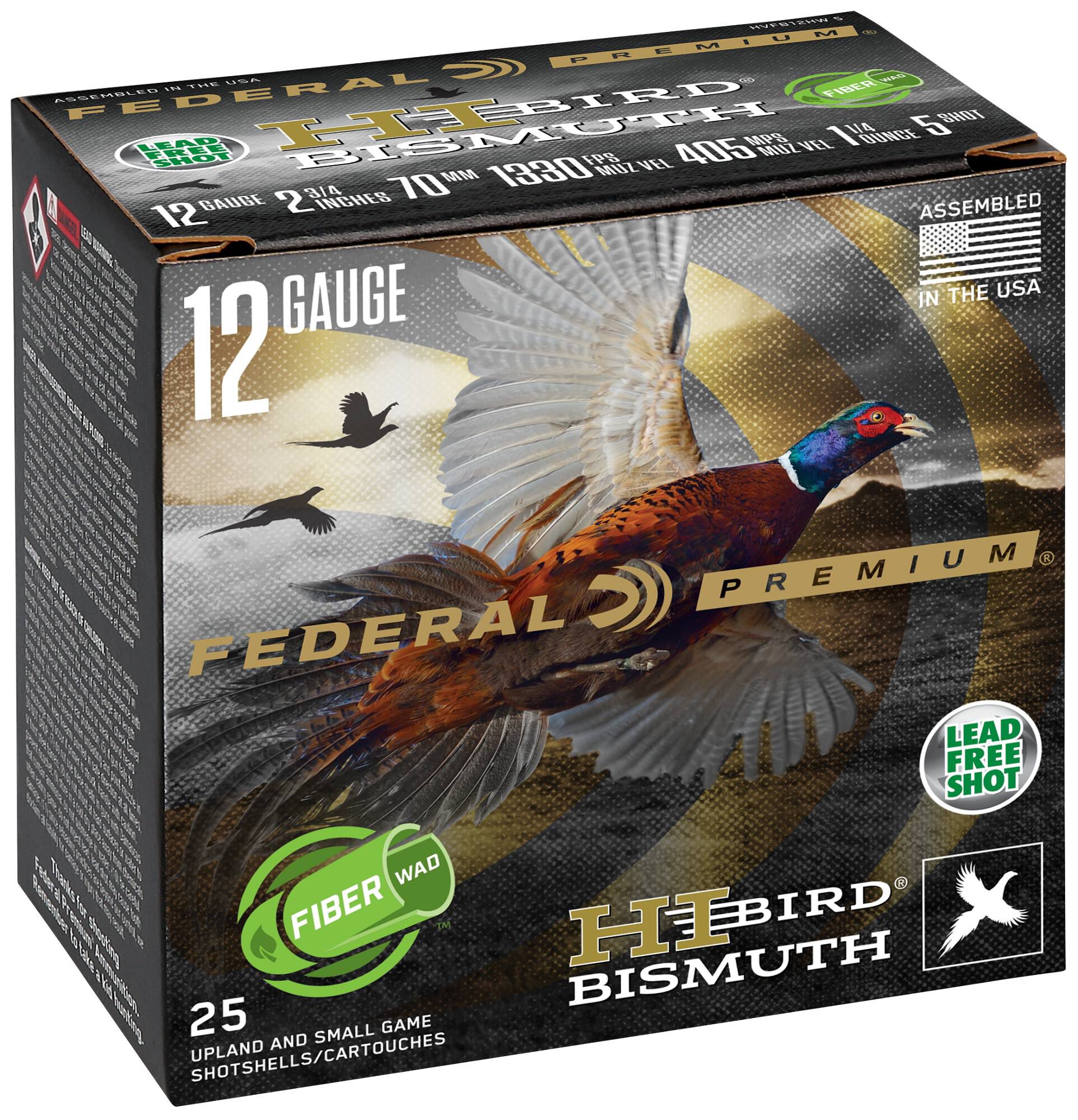 Federal 12 ga 1-1/4oz #5 Bismuth Hi-Bird – Powerful 12 Gauge Upland Loads, 1330 fps, 25 Rounds 3 Federal 12 ga 1-1/4oz #5 Bismuth Hi-Bird – Powerful 12 Gauge Upland Loads, 1330 fps, 25 Rounds - Image 3