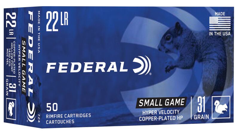 Small Game, 22 LR, 31 Grain, Copper Plated Hollow Point, 1430 fps