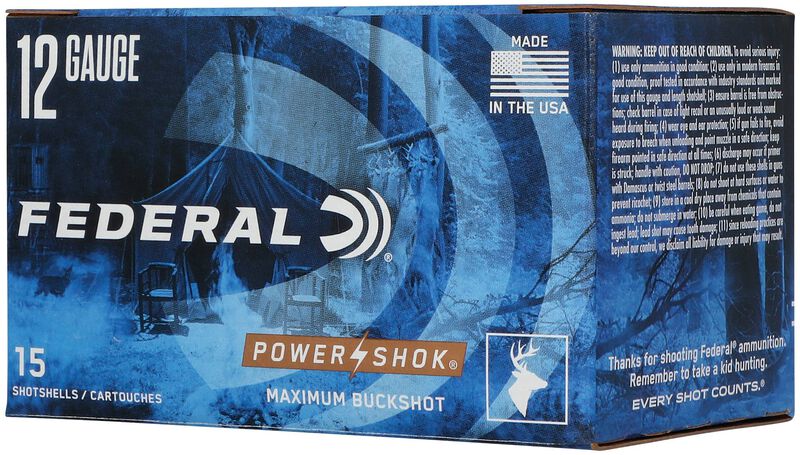 Power-Shok Buckshot, 12 Gauge, 00 Buck Shot, 2-3/4 in, 1325 fps