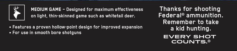 Power-Shok Rifled Slug, 20 Gauge, 328 Grain, 2-3/4 in, 1600 fps