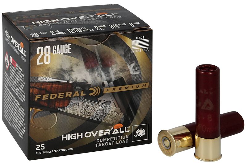 High Over All, 28 Gauge, 8 Shot, 2-3/4 in, 3/4 oz, 1250 fps
