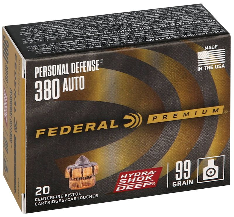 Personal Defense Hydra-Shok Deep, 380 Auto, 99 Grain, Hydra-Shok Deep Jacketed Hollow Point, 975 fps