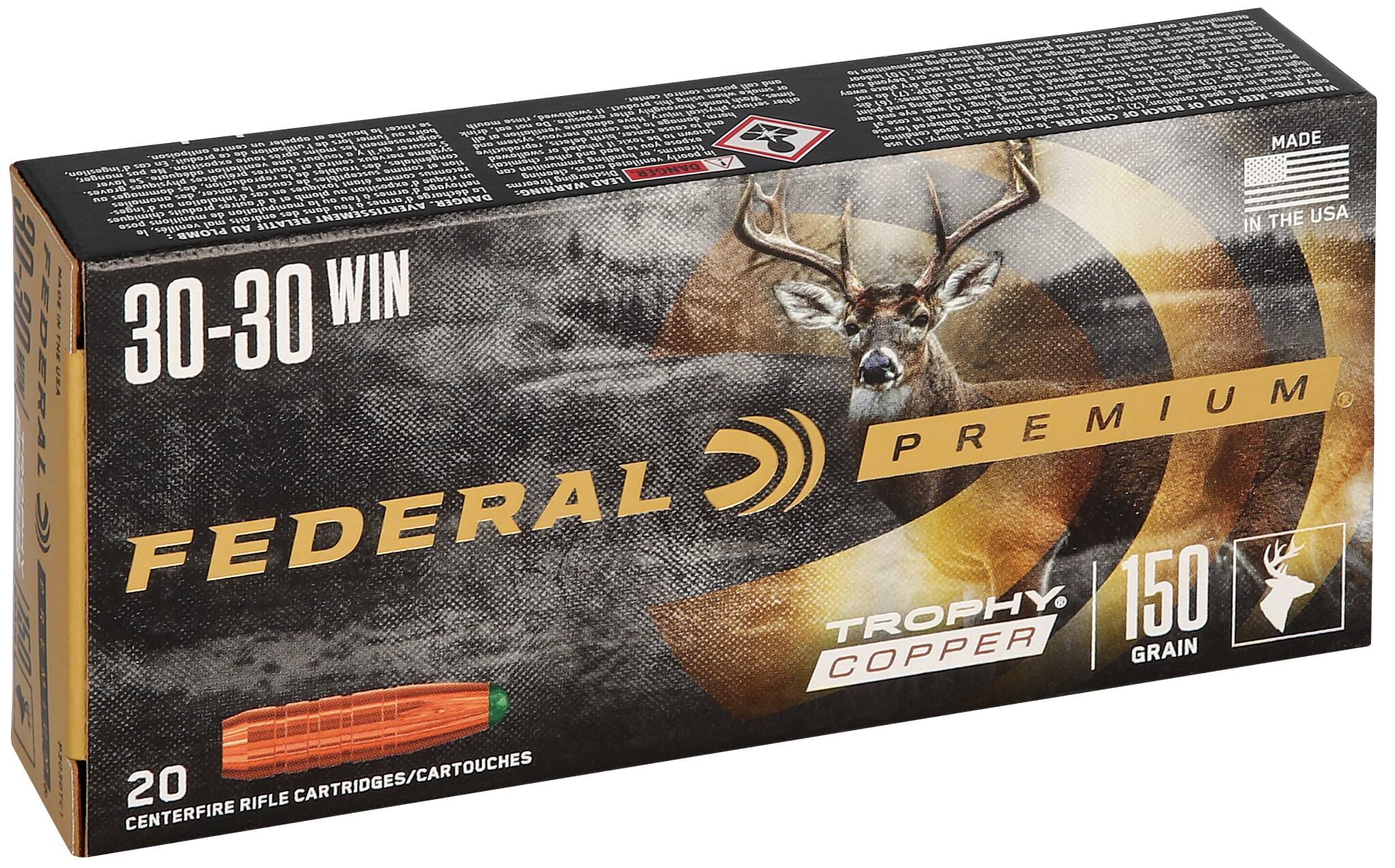 Federal 30-30 Win 150gr Trophy Copper – Powerful .30-30 Winchester Hunting Ammo, 2300 fps, 20 Rounds - Image 2