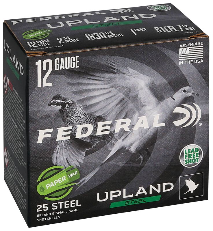 Upland Steel Paper Wad, 12 Gauge, 7.5 Shot, 2-3/4 in, 1 oz, 1330 fps