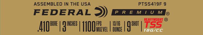 Heavyweight TSS, 410 Bore, 9 Shot, 3 in, 13/16 oz, 1100 fps