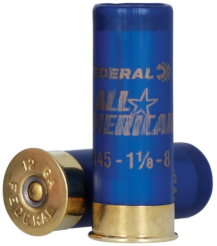 All-American, 12 Gauge, 8 Shot, 2-3/4 in, 1 1/8 oz, 1145 fps