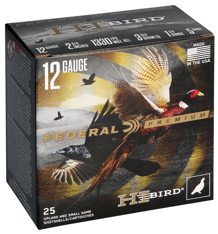 HI-BIRD, 12 Gauge, 5 Shot, 2-3/4 in, 1 1/4 oz, 1330 fps