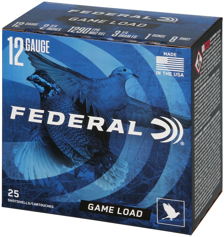 Game Load Upland, 12 Gauge, 8 Shot, 2-3/4 in, 1 oz, 1290 fps