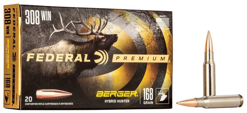 Berger Hybrid Hunter, 308 Win, 168 Grain, Berger, 2700 fps