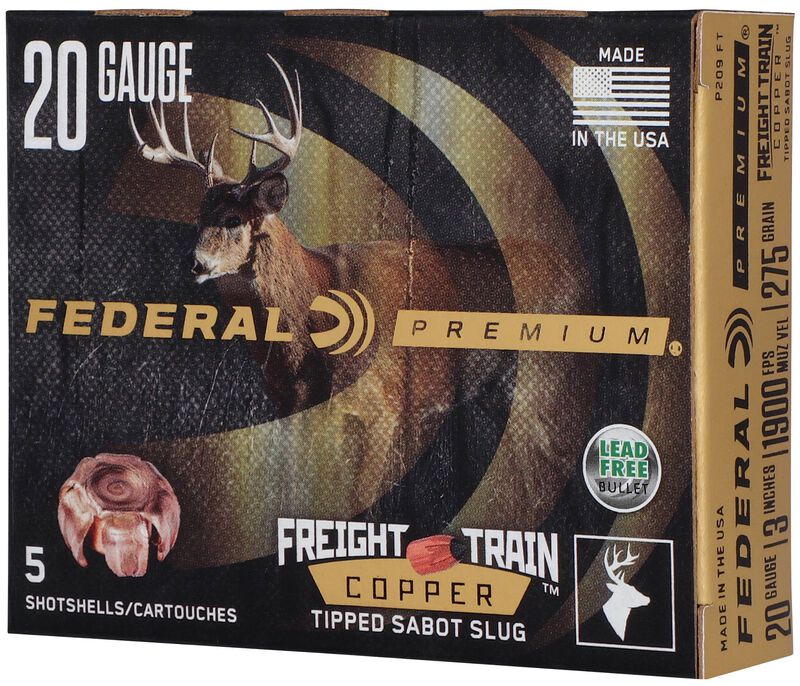Freight Train Copper Sabot Slug, 20 Gauge, 275 Grain, 3 in, 1900 fps