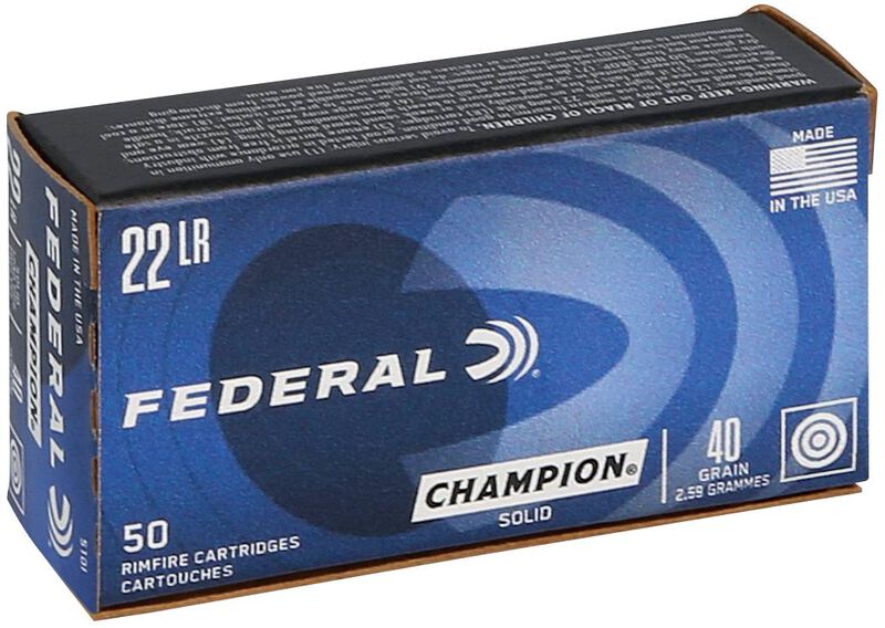 Champion Training - Rimfire, 22 LR, 40 Grain, Lead Round Nose, 1240 fps