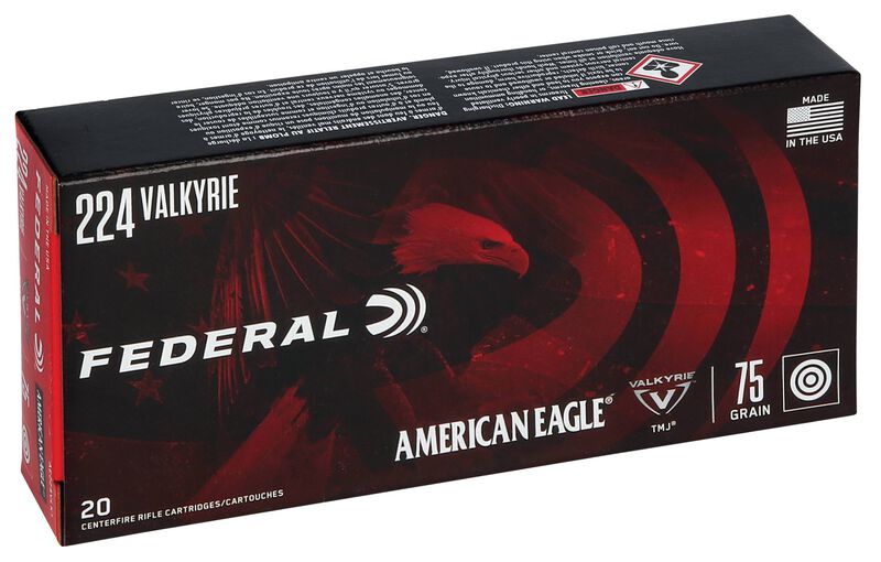 American Eagle Rifle, 224 Valkyrie, 75 Grain, Full Metal Jacket, 3000 fps