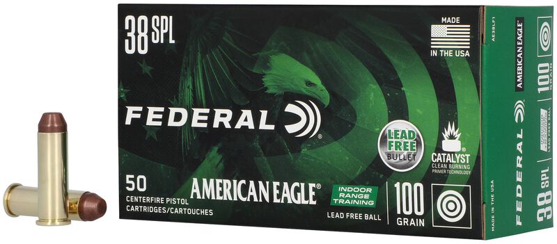 American Eagle Indoor Range Training Lead Free, 38 Special, 100 Grain, Lead Free IRT, 960 fps