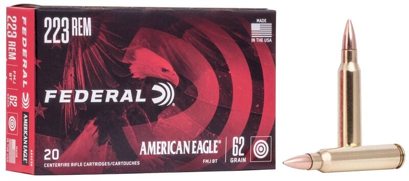 American Eagle Rifle, 223 Rem, 62 Grain, Full Metal Jacket Boat-Tail, 3020 fps
