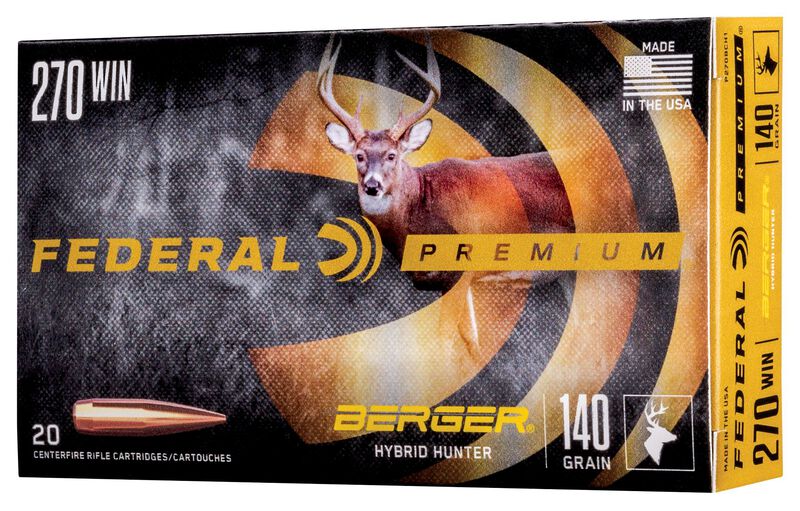 Berger Hybrid Hunter, 270 Win, 140 Grain, Berger Hybrid, 2950 fps