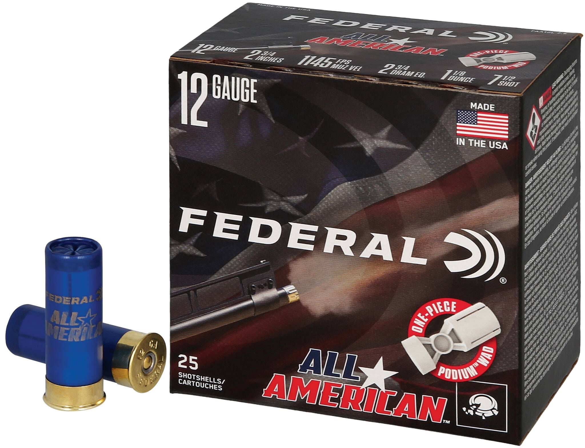 Federal All American 12ga 1145 fps 7.5 Shot 1-1/8 oz - Proven 25 Round Box - Image 4