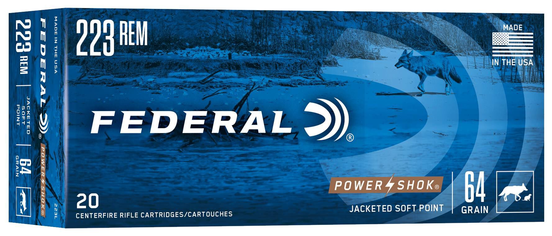 Federal 223 Rem 64gr JSP – Proven .223 Remington Hunting Ammo, 3050 fps, 20 Rounds - Image 2