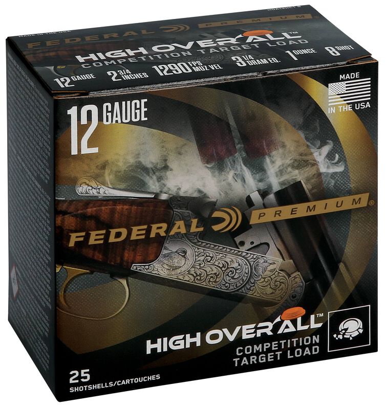 High Over All, 12 Gauge, 8 Shot, 2-3/4 in, 1 oz, 1290 fps