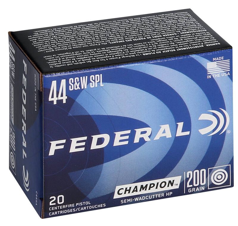 Champion Training, 44 Special, 200 Grain, Semi-Wadcutter Hollow Point, 870 fps
