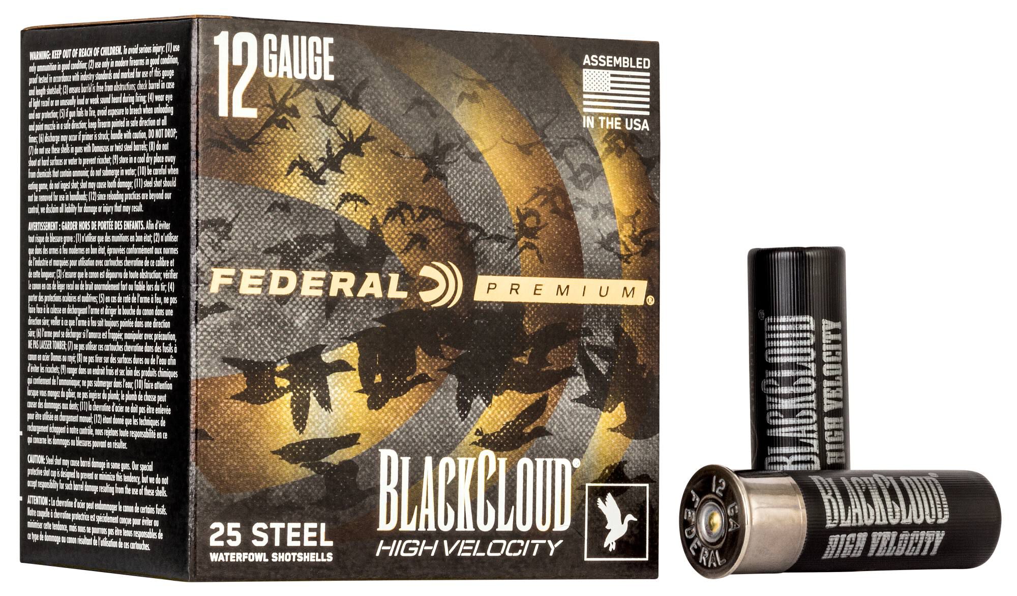 Federal 12 ga 1-1/8oz BB HV Black Cloud – Powerful 12 Gauge Waterfowl Loads, 1635 fps, 25 Rounds
