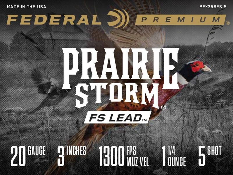 Prairie Storm FS Lead, 20 Gauge, 5 Shot, 3 in, 1 1/4 oz, 1300 fps