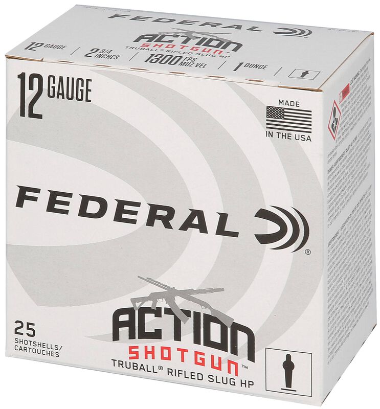 Federal Action Shotgun Rifled Slug, 12 Gauge, 438 Grain, 2-3/4 in, 1300 fps
