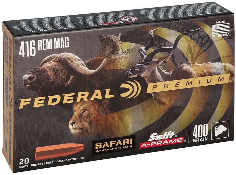 Safari Swift A-Frame, 416 Rem Magnum, 400 Grain, Swift A-Frame, 2400 fps