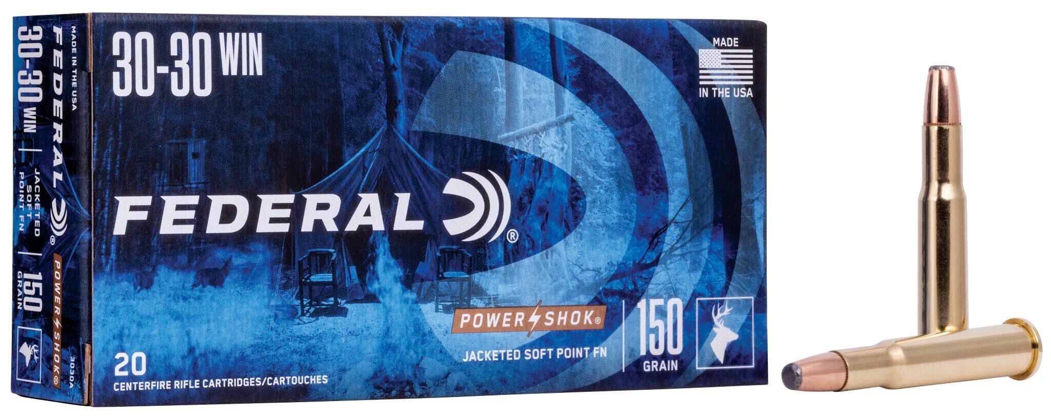 Federal 30-30 150gr FN JSP – Proven .30-30 Win Deer Hunting Ammo, 2390 fps, 20 Rounds 4 Federal 30-30 150gr FN JSP ammunition
