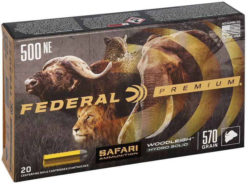 Safari Woodleigh Hydro Solid, 500 Nitro Express, 570 Grain, Woodleigh Hydro Solid, 2100 fps
