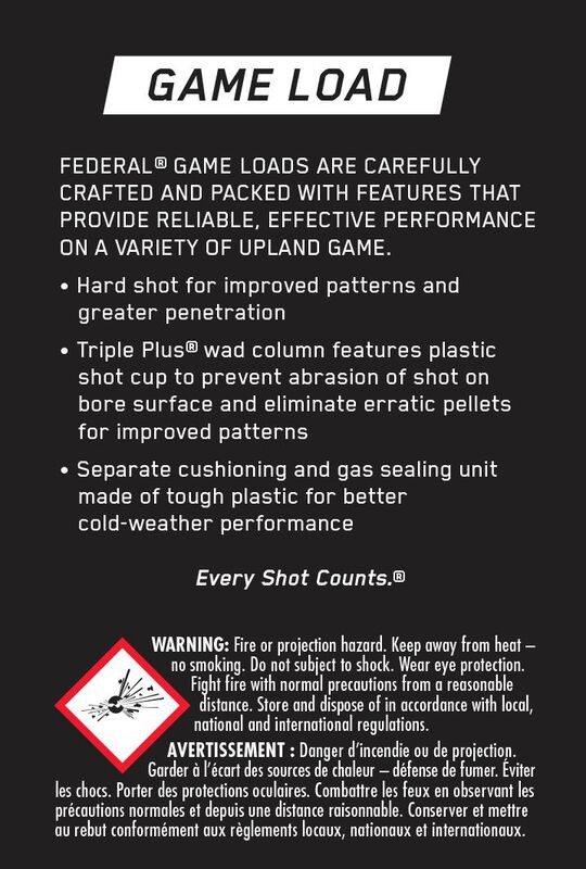 Game Load Upland, 20 Gauge, 6 Shot, 2-3/4 in, 7/8 oz, 1210 fps