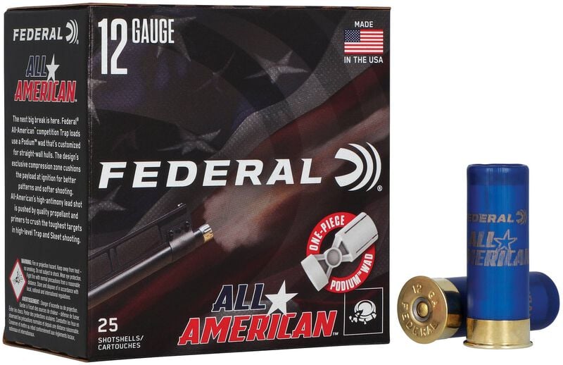 All-American, 12 Gauge, 7.5 Shot, 2-3/4 in, 1 oz, 1200 fps