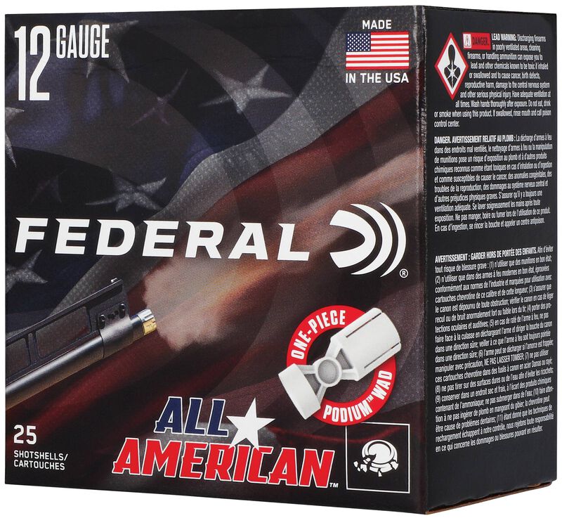 All-American, 12 Gauge, 8 Shot, 2-3/4 in, 1 1/8 oz, 1145 fps