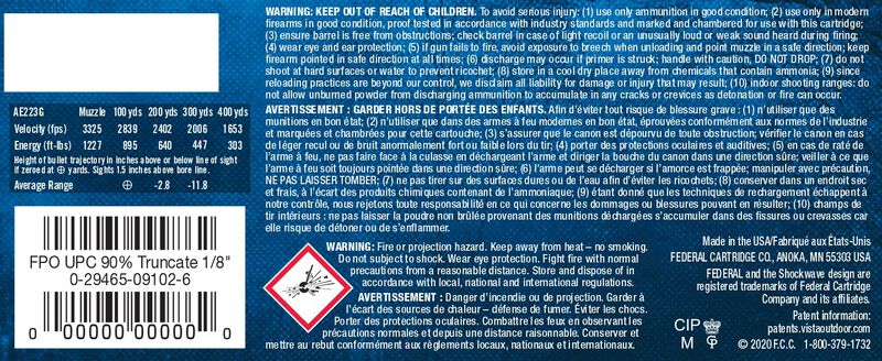 Varmint &amp; Predator, 223 Rem, 50 Grain, Jacketed Hollow Point, 3325 fps