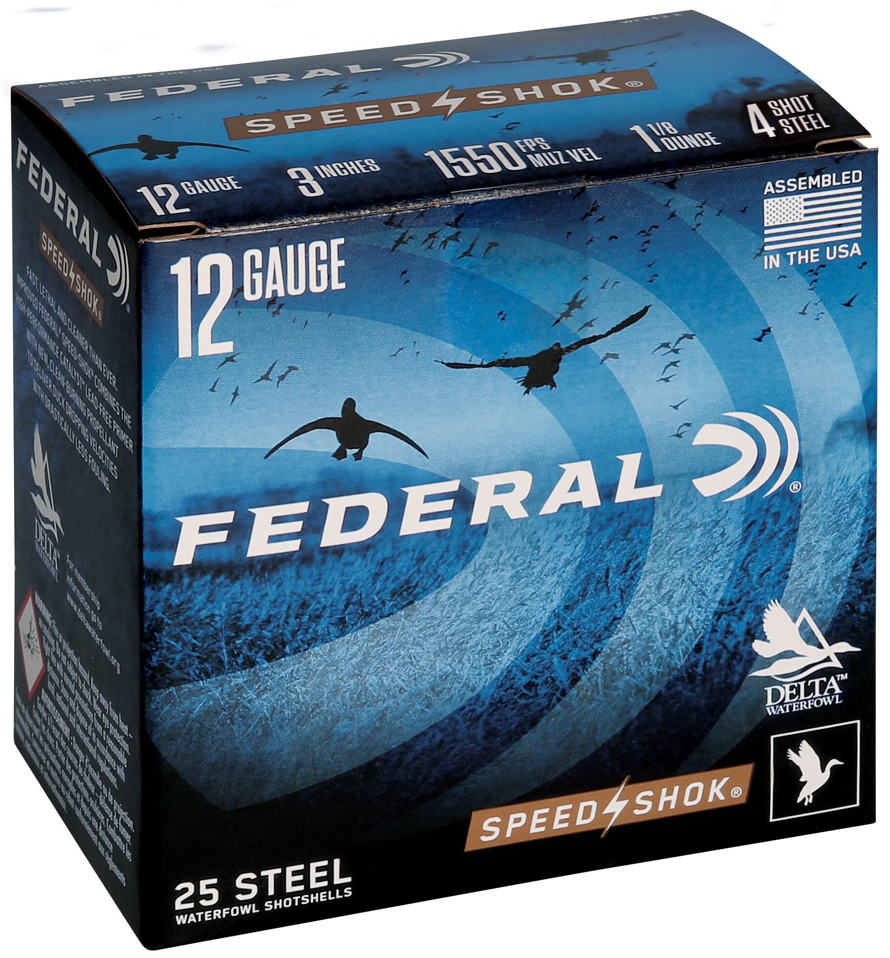 Federal Speed-Shok Steel 12ga WF1434 3in 1-1/8oz #4 – Fast Clean-Burning Duck Load, 25 Rounds 3 Federal Speed-Shok Steel 12ga WF1434 3in 1-1/8oz #4 – Fast Clean-Burning Duck Load, 25 Rounds - Image 3