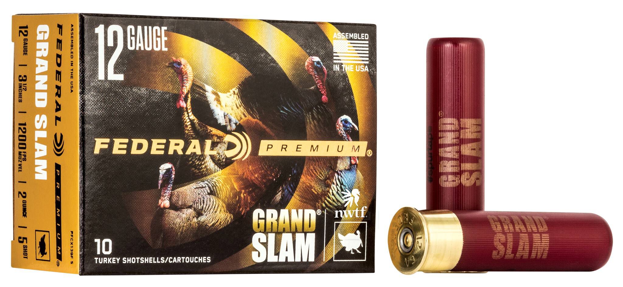 Federal 12 ga 2oz #5 Grand Slam – Powerful 12 Gauge Turkey Loads, 1200 fps, 10 Rounds