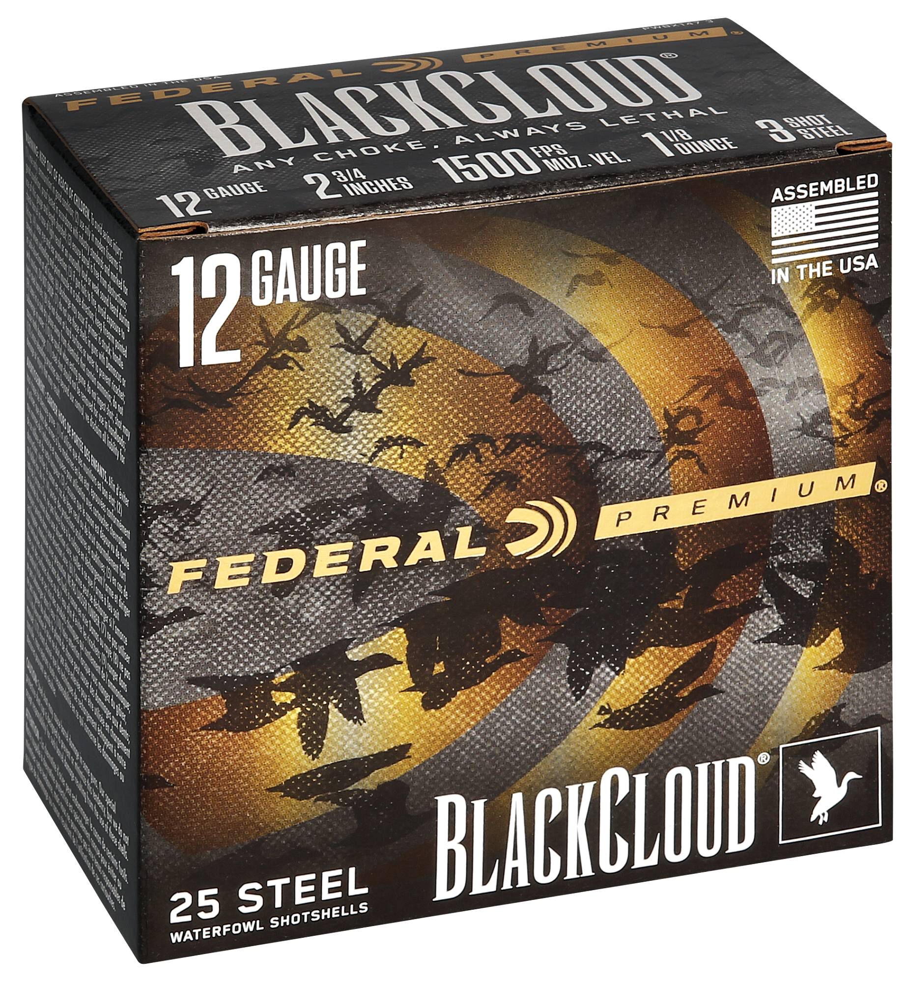 Federal Black Cloud 12ga 3 Shot FS Steel 2-3/4in 1-1/8oz – Versatile Duck Load, 25 Rounds 3 Federal Black Cloud 12ga 3 Shot FS Steel 2-3/4in 1-1/8oz – Versatile Duck Load, 25 Rounds - Image 3