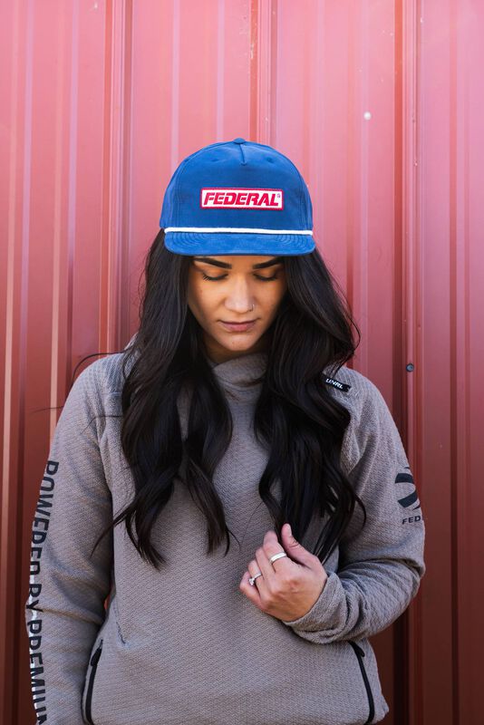 Federal Logo Patch White Rope Hat, Navy, Flat Bill
