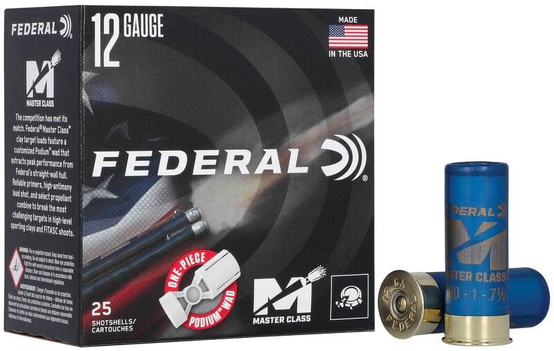 Master Class, 12 Gauge, 7.5 Shot, 2-3/4 in, 1 oz, 1250 fps 12 Gauge Ammo - 25 Shells of #7.5 Shot Ammunition ammunition